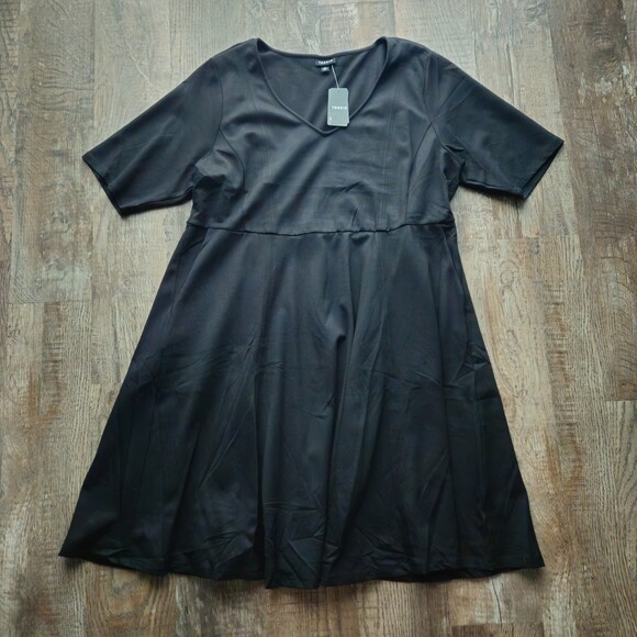 Torrid Mini Ponte V-Neck Skater Dress - Picture 3 of 3